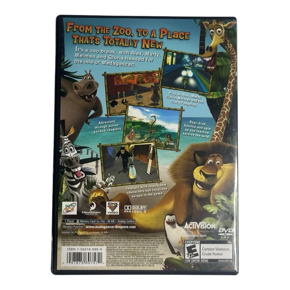 MADAGASCAR Play Station 2 PS2 Video Game Complete CIB Black Label